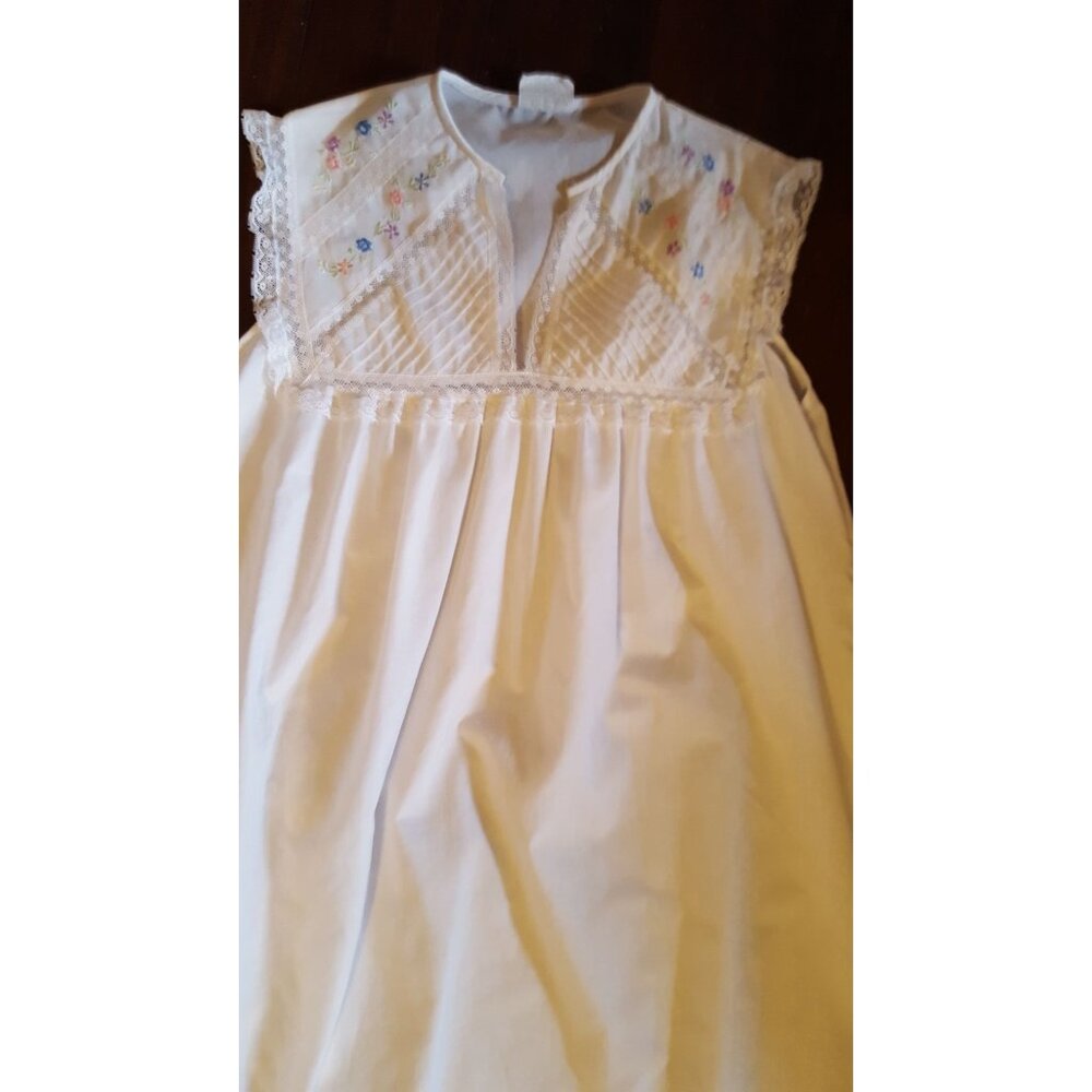 Sara Beth Vintage Womens Nightgown Robe Set S White Lace Trim Embroidered Flower